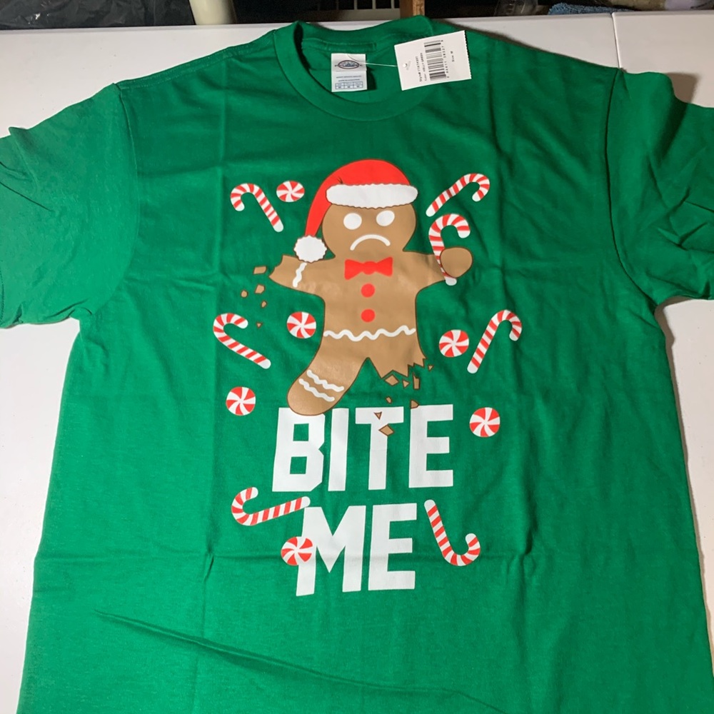 Bite me Christmas T-shirt New NWT